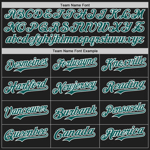 Custom Black Midnight Green-White Authentic Baseball Jersey