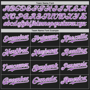Custom Black Medium Purple-White Authentic Baseball Jersey