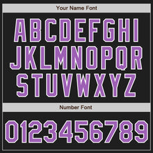 Load image into Gallery viewer, Custom Black Medium Purple-White Authentic Baseball Jersey

