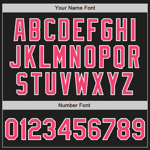 Custom Black Neon Pink-White Authentic Baseball Jersey