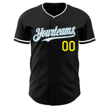 Charger l&#39;image dans la galerie, Custom Black Light Yellow Shadow Blue-White Authentic Baseball Jersey
