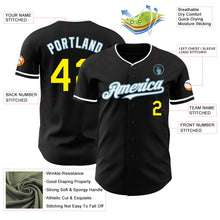Charger l&#39;image dans la galerie, Custom Black Light Yellow Shadow Blue-White Authentic Baseball Jersey
