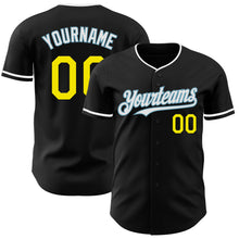 Charger l&#39;image dans la galerie, Custom Black Light Yellow Shadow Blue-White Authentic Baseball Jersey
