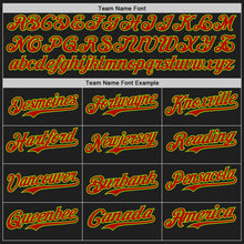 Load image into Gallery viewer, Custom Black Neon Green-Red Authentic Baseball Jersey
