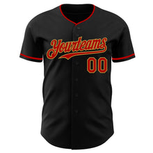 Charger l&#39;image dans la galerie, Custom Black Red-Old Gold Authentic Baseball Jersey
