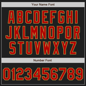 Custom Black Red-Old Gold Authentic Baseball Jersey