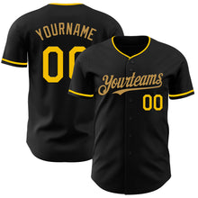 Charger l&#39;image dans la galerie, Custom Black Yellow-Old Gold Authentic Baseball Jersey
