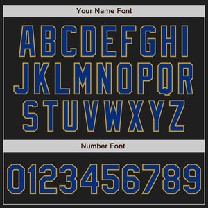 Custom Black Royal-Old Gold Authentic Baseball Jersey