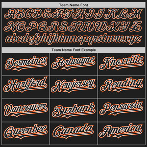 Custom Black White-Orange Authentic Baseball Jersey