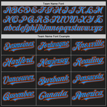 Load image into Gallery viewer, Custom Black Electric Blue-Orange Authentic Baseball Jersey
