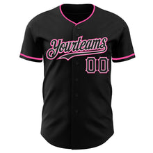 Charger l&#39;image dans la galerie, Custom Black White-Pink Authentic Baseball Jersey
