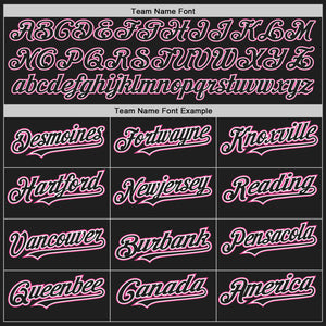 Custom Black White-Pink Authentic Baseball Jersey