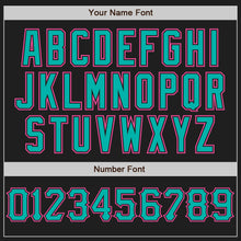 Charger l&#39;image dans la galerie, Custom Black Aqua-Pink Authentic Baseball Jersey
