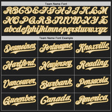 Load image into Gallery viewer, Custom Black Cream-Old Gold Authentic Baseball Jersey
