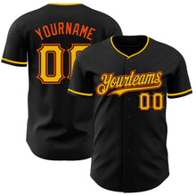 Charger l&#39;image dans la galerie, Custom Black Gold-Orange Authentic Baseball Jersey
