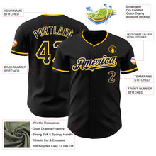 Charger l&#39;image dans la galerie, Custom Black White-Gold Authentic Baseball Jersey
