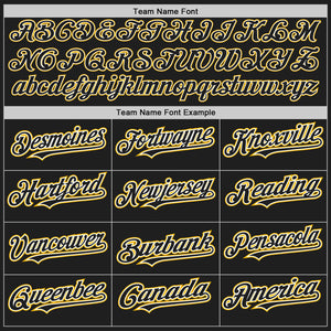 Custom Black White-Gold Authentic Baseball Jersey