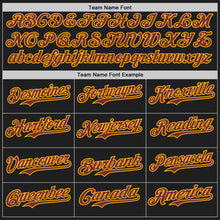 Load image into Gallery viewer, Custom Black Burgundy-Gold Authentic Baseball Jersey
