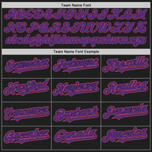 Load image into Gallery viewer, Custom Black Purple-Pink Authentic Baseball Jersey
