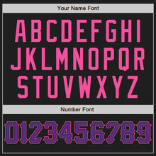 Load image into Gallery viewer, Custom Black Purple-Pink Authentic Baseball Jersey
