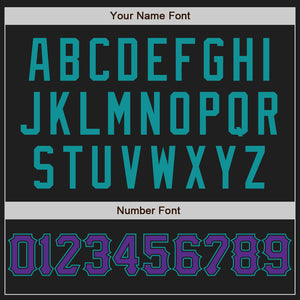 Custom Black Purple-Teal Authentic Baseball Jersey