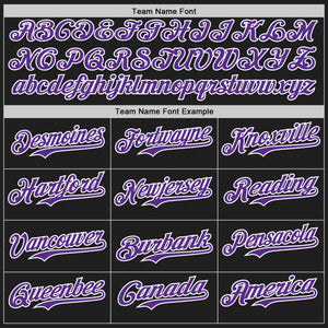 Custom Black Purple-White Authentic Baseball Jersey