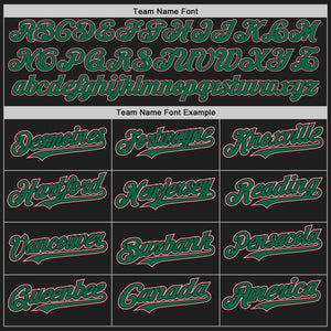 Custom Black Medium Pink-Kelly Green Authentic Baseball Jersey