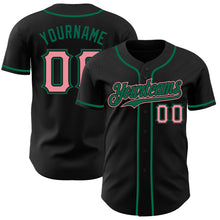 Charger l&#39;image dans la galerie, Custom Black Medium Pink-Kelly Green Authentic Baseball Jersey
