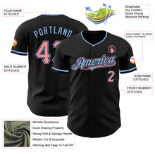 Charger l&#39;image dans la galerie, Custom Black Medium Pink-Light Blue Authentic Baseball Jersey
