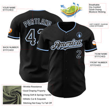 Charger l&#39;image dans la galerie, Custom Black White-Light Blue Authentic Baseball Jersey
