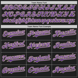 Custom Black Purple-Cream Authentic Baseball Jersey
