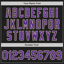 Load image into Gallery viewer, Custom Black Purple-Cream Authentic Baseball Jersey
