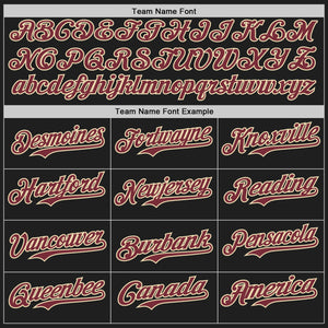 Custom Black Burgundy-Cream Authentic Baseball Jersey