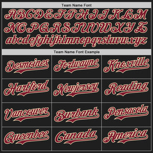 Custom Black Crimson-Cream Authentic Baseball Jersey
