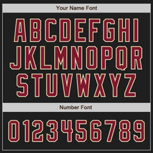 Load image into Gallery viewer, Custom Black Crimson-Cream Authentic Baseball Jersey
