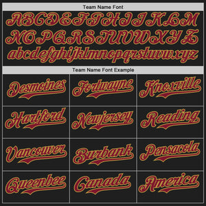 Custom Black Crimson-Old Gold Authentic Baseball Jersey