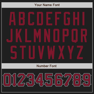 Custom Black Crimson-Gray Authentic Baseball Jersey
