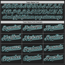 Charger l&#39;image dans la galerie, Custom Black White-Teal Authentic Baseball Jersey
