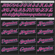 Load image into Gallery viewer, Custom Black Teal-Pink Authentic Baseball Jersey
