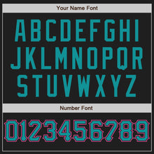 Load image into Gallery viewer, Custom Black Teal-Pink Authentic Baseball Jersey
