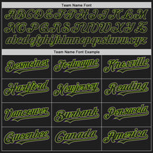Load image into Gallery viewer, Custom Black Neon Green-Purple Authentic Baseball Jersey
