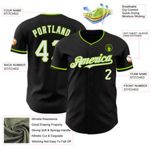 Charger l&#39;image dans la galerie, Custom Black White-Neon Green Authentic Baseball Jersey
