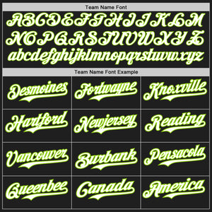 Custom Black White-Neon Green Authentic Baseball Jersey