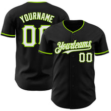 Charger l&#39;image dans la galerie, Custom Black White-Neon Green Authentic Baseball Jersey
