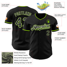 Charger l&#39;image dans la galerie, Custom Black White-Neon Green Authentic Baseball Jersey
