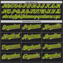 Charger l&#39;image dans la galerie, Custom Black Medium Pink-Neon Green Authentic Baseball Jersey
