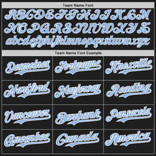 Load image into Gallery viewer, Custom Black Light Blue-White Authentic Baseball Jersey
