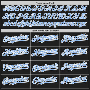 Custom Black Light Blue-White Authentic Baseball Jersey