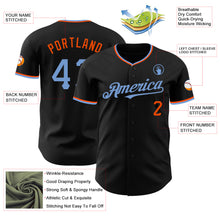 Load image into Gallery viewer, Custom Black Powder Blue-Orange Authentic Baseball Jersey
