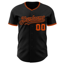 Charger l&#39;image dans la galerie, Custom Black Orange Authentic Baseball Jersey

